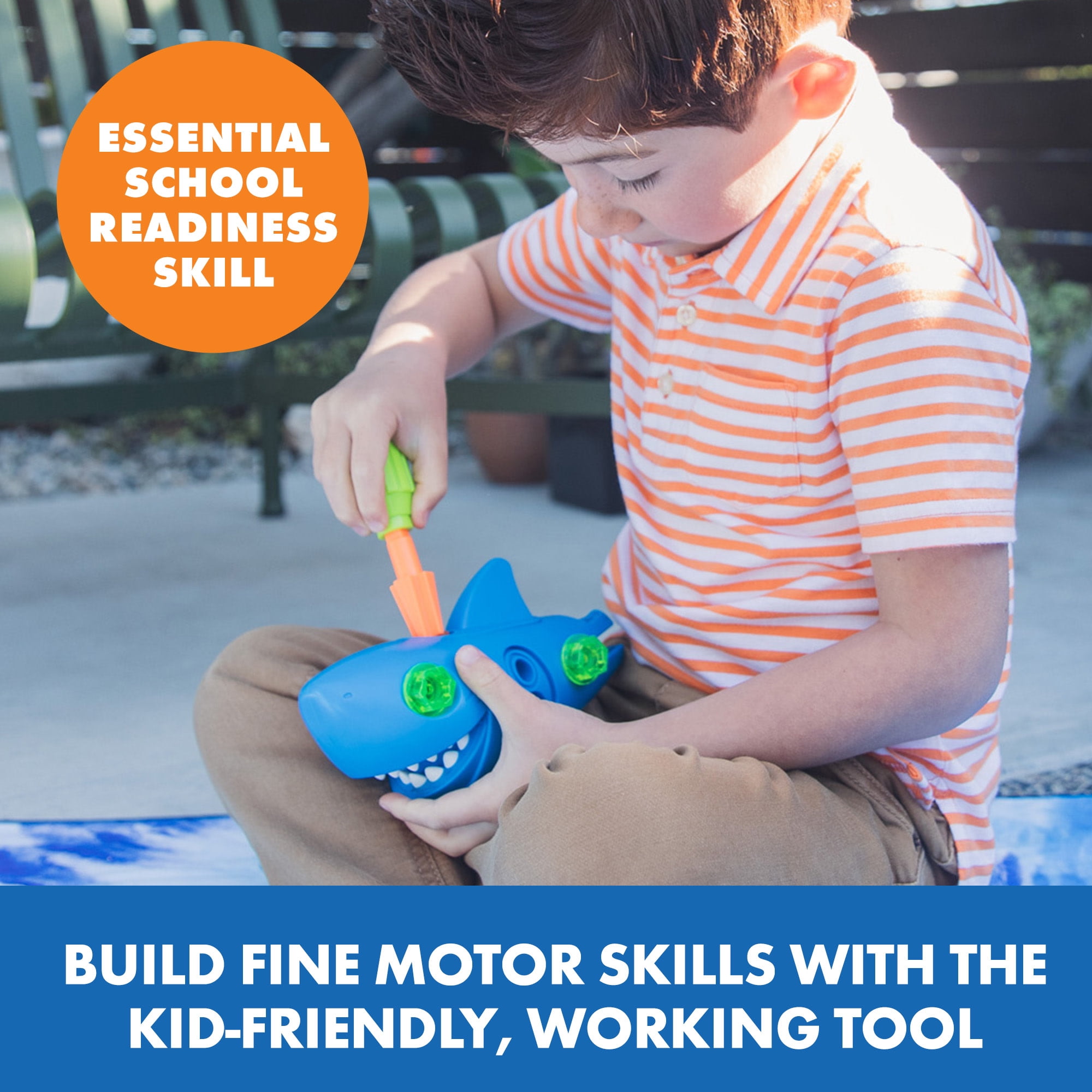 Educational Insights Design & Drill Shark, Kids Tool Set, Construction Toys for Boys and Girls Ages 3+