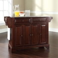 thumbnail image 2 of Bowery Hill Traditional Wood Kitchen Island w/ Stainless Steel Top in Mahogany, 2 of 7