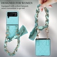 thumbnail image 2 of Dteck Slim Case for Samsung Galaxy Z Flip 4 with Wrist Strap Bracelet Silk Scarf for Women Girls, Anti-Fall Shockproof Protective Cover for Galaxy Z Flip4 5G,Green, 2 of 6