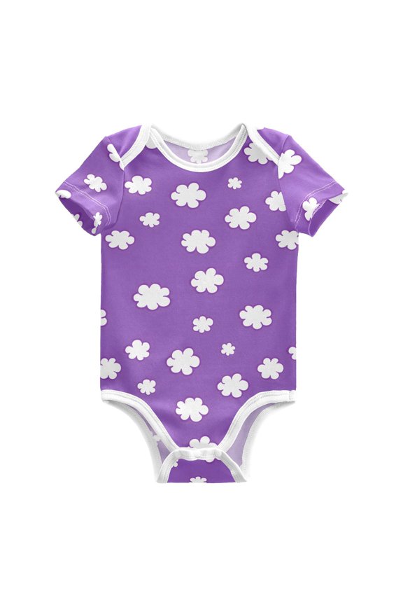 Cloud Pattern Baby Bodysuits 100% Cotton Short Sleeve for 0-24 Months Baby Golf Outfit 3Months