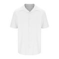 thumbnail image 6 of Men's Short Sleeve Shirts Men's Short Sleeve Button Up Mens T-Shirts Summer Men's White Short Sleeve Dress Shirt Clearance Items Under 10 Dollars, 6 of 6