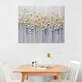 thumbnail image 2 of COMIO Paintings - Contemporary Abstract Art Oil Painting On Canvas Texture 3D White Flower painting Handmade Artwork Picture Canvas Wall Art Modern Home Decor living room Ready to Hang 20x16 Inch, 2 of 3
