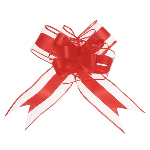 Unique Bargains 10pcs 11 Inch Extra Large Pull Bow Gift Wrapping Big Organza Bows Ribbon Red for Wedding Baskets Presents