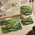 thumbnail image 6 of Frogs Playing in The Pond 4Pcs Shower Curtain Set Shower Curtain Set with Carpet Bath Mat, 6 of 8