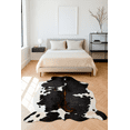 thumbnail image 4 of Genuine Leather Cowhide Dark Tricolor Area Rug, 6x7 ft, 4 of 5