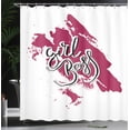 thumbnail image 4 of Ambesonne Girl Slogan Shower Curtain, Wording on Paint Stroke, 69"Wx70"L, Raspberry Black, 4 of 5