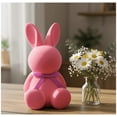 thumbnail image 7 of Easter Flocked Bunnies, 2026 Flocking Rabbit Figurines with Bow Ties, Adorable Spring Tabletop Ornaments for Home, Garden Decor, Bunnies Decoration for Easter Celebration - (Purple), 7 of 7