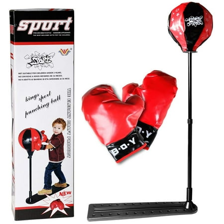 VIVOHOME Boxing Punching Ball Bag Set with Adjustable Stand and Gloves for