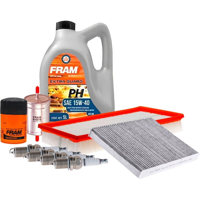 Kit De Afinación Con Aceite 15W40 Mineral, Bujías Platino, Filtro De Aire, Filtro De Aceite, Filtro De Combustible Y Filtro De Cabina 9 Piezas Compatible con Volkswagen Jetta L4 1.8L DE 2000 A 2005