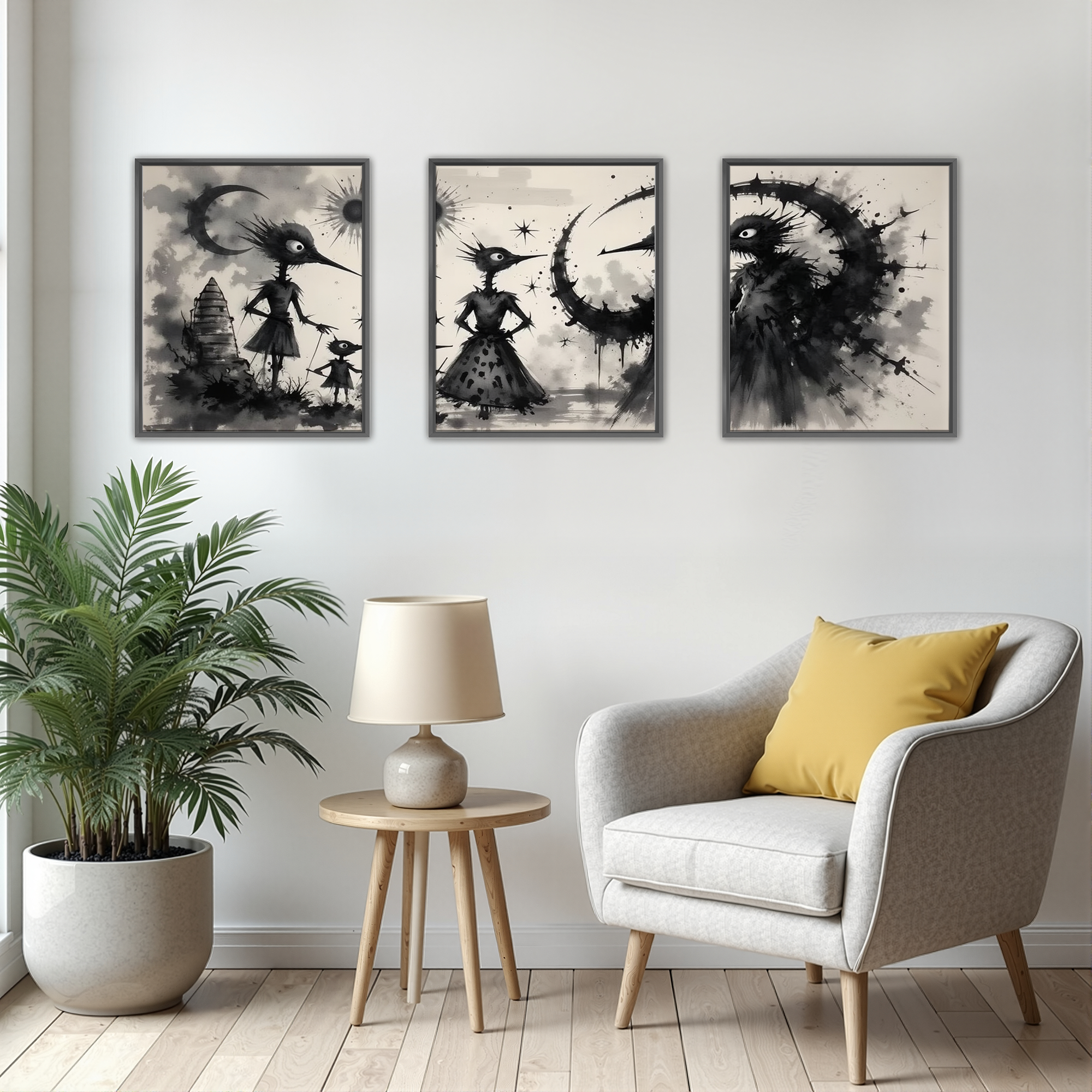 MAYEERTY Modern Abstract Wall Art Painting, Living Room Decor, Black Aluminum Alloy Frame, 7.87"x9.84"