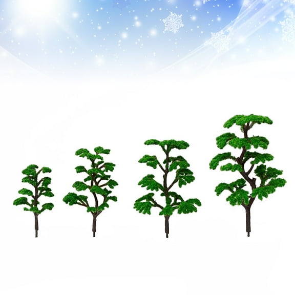 WASHWEPE 12Pcs Model Trees Plastic Green Decorative Lifelike for Train Model and Friends