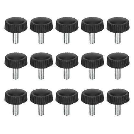 

25Pack M4x10mm Threaded Knurled Thumb Screws Zinc Plated Carbon Steel Clamping Knobs Grip Black
