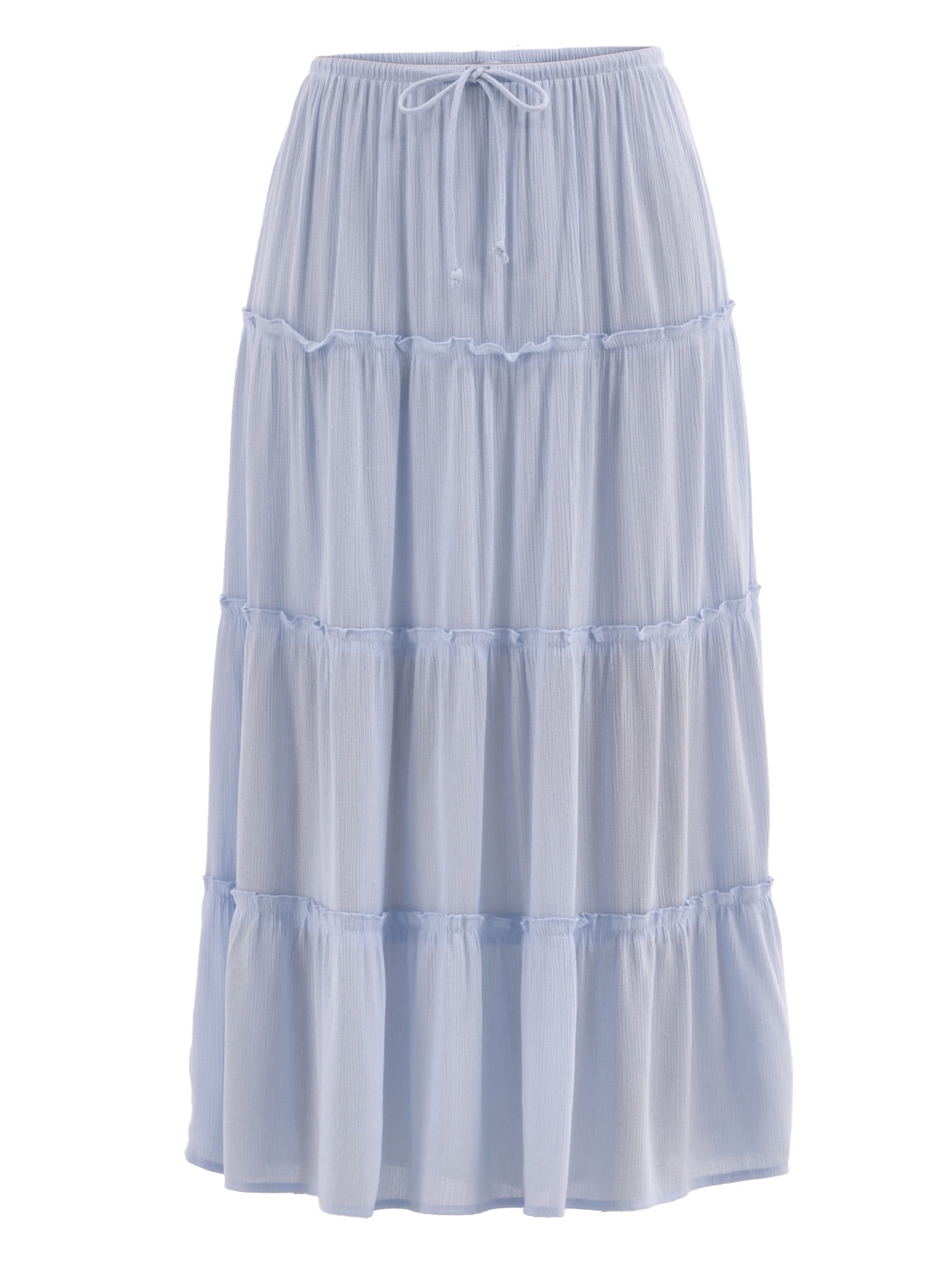 No Boundaries Tiered Maxi Skirt, Women's and Women's Plus