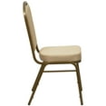 thumbnail image 5 of BizChair 4 Pack Crown Back Stacking Banquet Chair in Beige Patterned Fabric - Gold Frame, 5 of 7