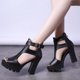 thumbnail image 4 of Amzcrzy Zapatos de mujer,Zapatos de mujer,Zapatillas de mujer, Sandalias de tacón alto grueso con punta abierta y hebilla de metal para mujer, de 10 cm, en color liso. Sandalias Mujer Zapatillas De C, 4 of 9
