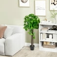 thumbnail image 2 of Gymax 44'' Artificial Crabapple Tree w/ Real Wood Trunk Adjustable Branches Faux Grass, 2 of 10