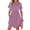 01 Purple, variant on Weiqiqre Womens Dresses Summer Drawstring Button Front Short Sleeve V Neck Mini Dress Short Sleeve Sundress