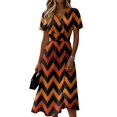 thumbnail image 3 of Womens Halloween Dress Ghost V Neck Pumpkin Fall Wrap Dress Witch Hat Short Sleeve Cute Wedding Guest Dresses 3XL, 3 of 8