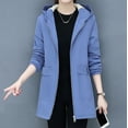 thumbnail image 2 of IROINNID Women's Winter Warm Jacket Solid Color Long Sleeve Warm Pocket Quilted Coat Jacket Winter Zipper Outerwear, Blue, 2 of 6