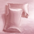 thumbnail image 4 of DBOZE 3 Pieces Satin Duvet Cover With Zipper Closure Bedding Sets 1800 Series Luxury Rich Silk Silky Super Soft Solid Color Reversible Honeymoon Wrinkle Free (Queen,Pink), 4 of 5