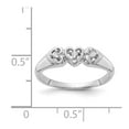 thumbnail image 2 of Solid 14k White Gold Diamond heart Ring Band Size 8.5 (.045 cttw.), 2 of 3