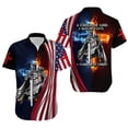 thumbnail image 5 of Camisetas americanas de una nación bajo Dios para hombre, camisetas hawaianas con botones de manga corta y estampado 3D de la bandera patriótica de Jesús, 5 of 5