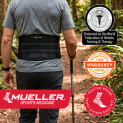 Mueller Adjustable Back Brace, Black, One Size Fits Most