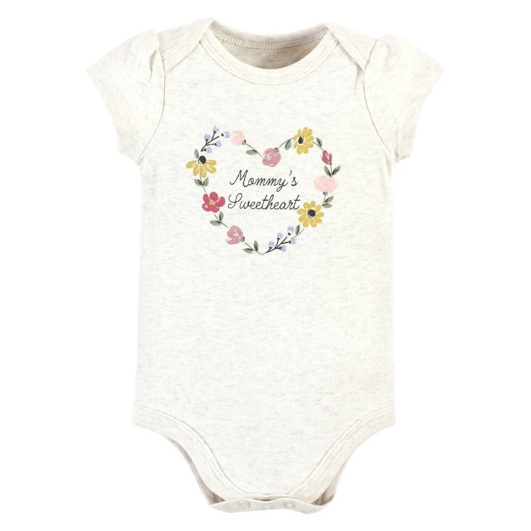Hudson Baby Short Sleeve Bodysuits, 5-Pack, Newborn- 24 Months