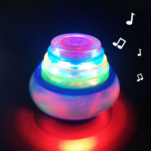 Colorido giroscopio intermitente juguete giratorio plástico música suave seguro para niños regalos JShteea libre de BPA