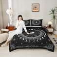 thumbnail image 4 of Homewish Bohemian Sun Moon Queen Comforter Set, Mystic Astrology Galaxy Bedding Sets, Black White Reversible Bedding Comforter Set, Microfiber Bedroom Decor, 3 Pieces, 4 of 8