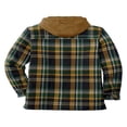 thumbnail image 3 of FNNMNNR Men‘s Hooded Quilted Lined Flannel Shirt Jacket Long Sleeve Plaid Zipper Button Up Coat Outwear, 3 of 5