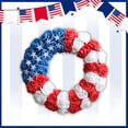 thumbnail image 5 of Independence Day Red White Blue Star Wreath Patriotic Holiday Decor for Front Door Entryway Wall Mantel Indoor Outdoor 4th of July Decoration, 5 of 9