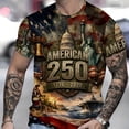 thumbnail image 2 of KHONTS 4th of July Independence Day T Shirts for Men 1776-2026 250th Anniversary Tees USA Flag Printed Short Sleeve Tops Black XL, 2 of 4