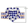 thumbnail image 2 of 1.10 Carat (Ctw) 18K Rose Gold Round Cut Blue Sapphire & White Diamond Ladies Heart Shaped Bridal Engagement Ring With M, 2 of 4