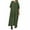 Army Green, variant on QUYUON Maxi Dress for Women Cotton Linen Dresses Summer Rolled 3/4 Sleeve V-Neck Button up Long Dresses Pleated A-Line Casual Loose Blouse Shirt Dress Beach Sundress Style D-3808 Khaki S
