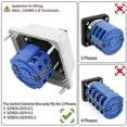 thumbnail image 3 of Interruptor de conmutación rotatorio universal SZW26-20/D202.2D con caja exterior de interruptor maestro, 660 V, 20 A, 3 posiciones, 2 fases, Lucky B, 3 of 5