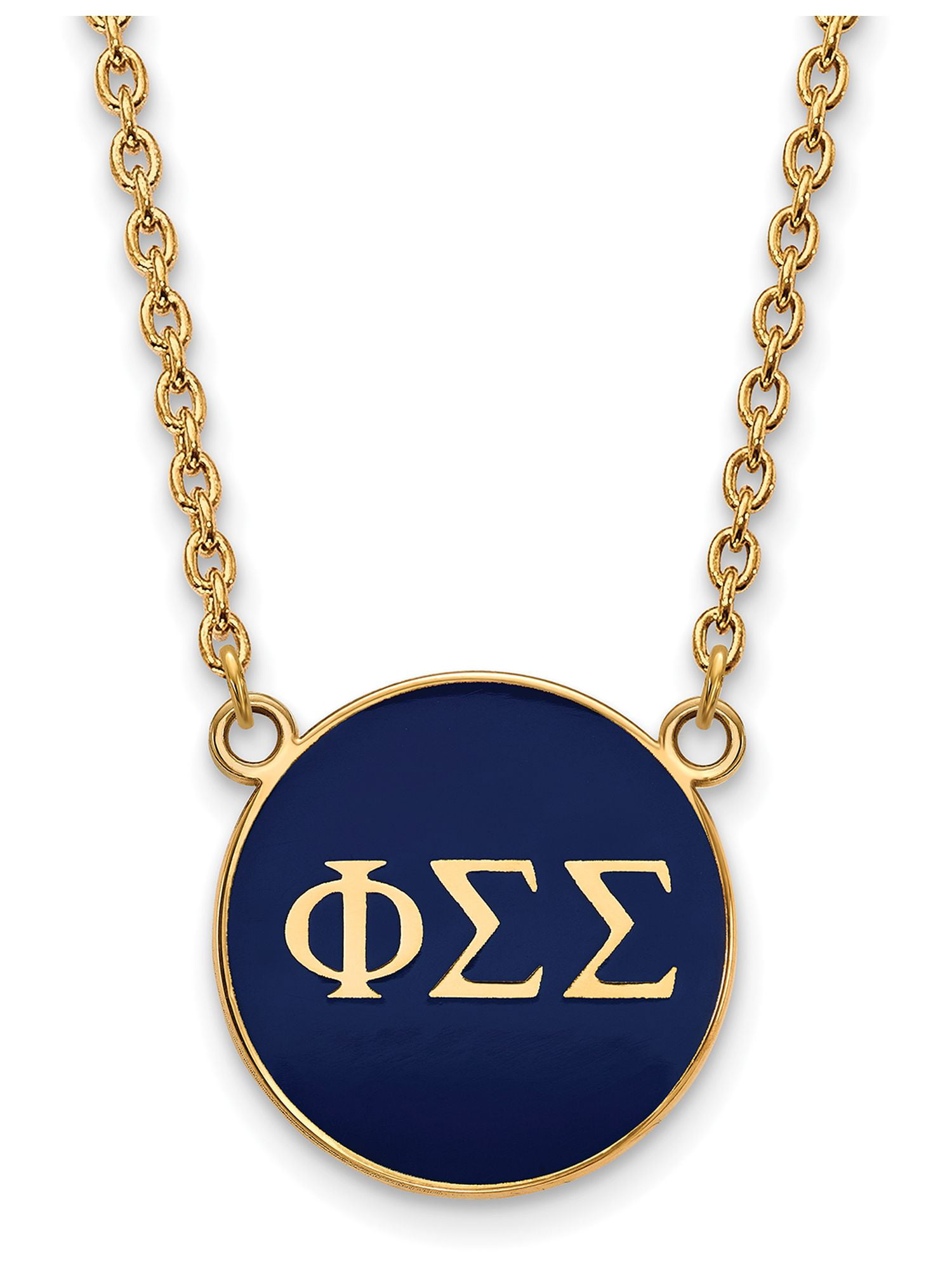 Logoart Sterling Silver Gp Phi Sigma Sigma Largel Enamel Pendant Necklace