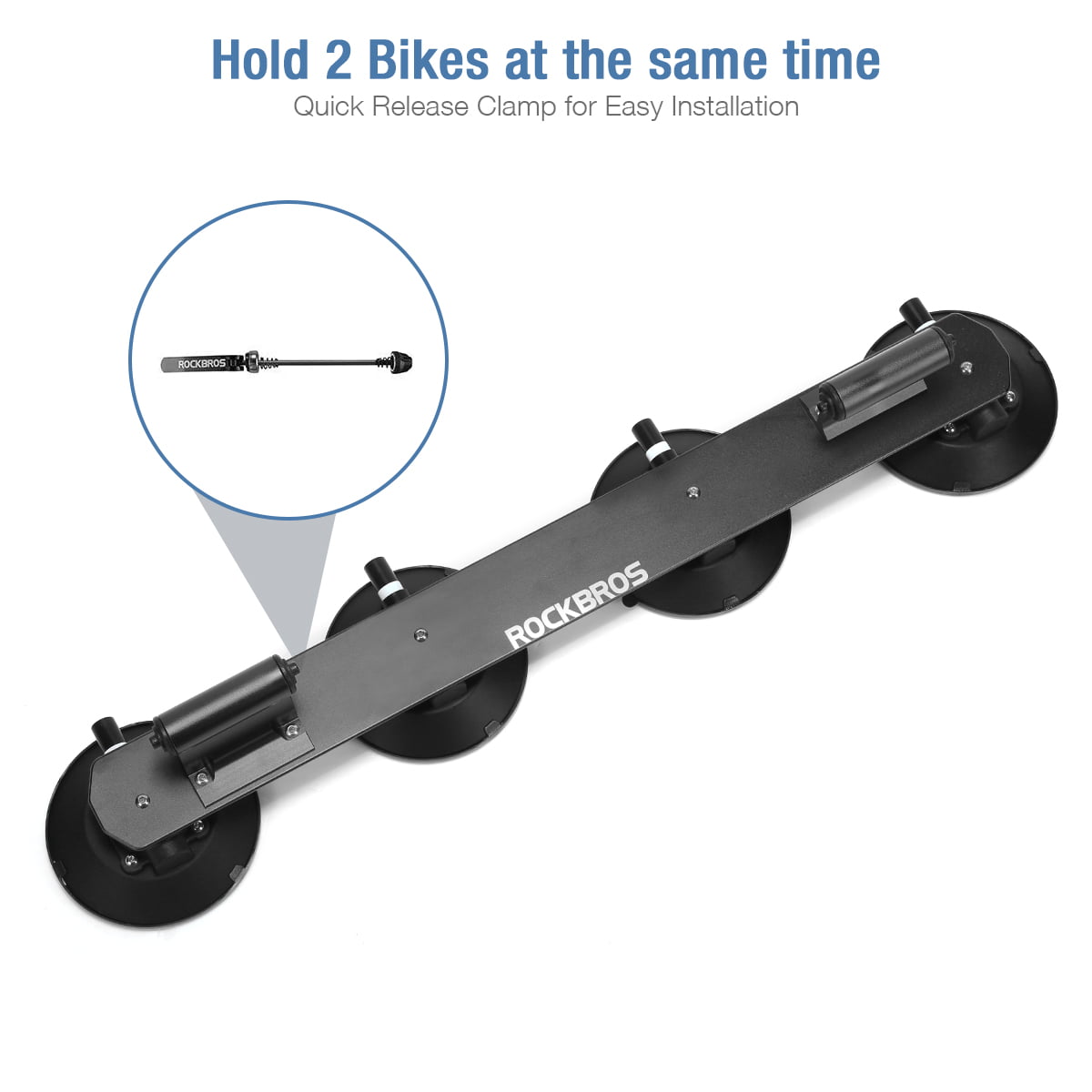 ROCK BROS Suction Cup Bike Rack for Car Roof Top Sucker Bike Rack Quick Release Aluminium Alloy Bike Carrier with Sucker for Car 