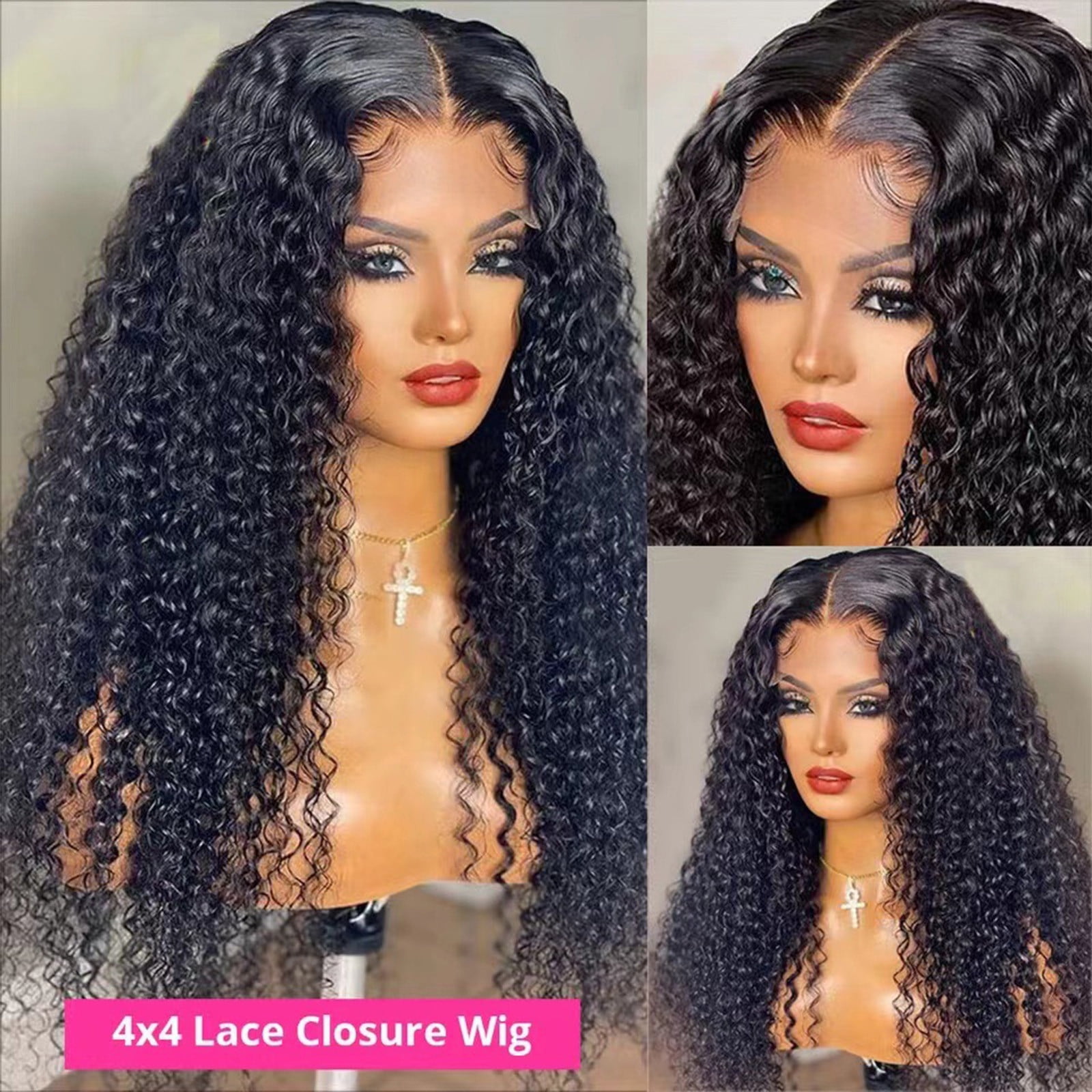 Guoxxzi 20IN Brazilian Curly Hair Wig Front Curly Hair Ladies In Long Curly Hair Wig Head Set