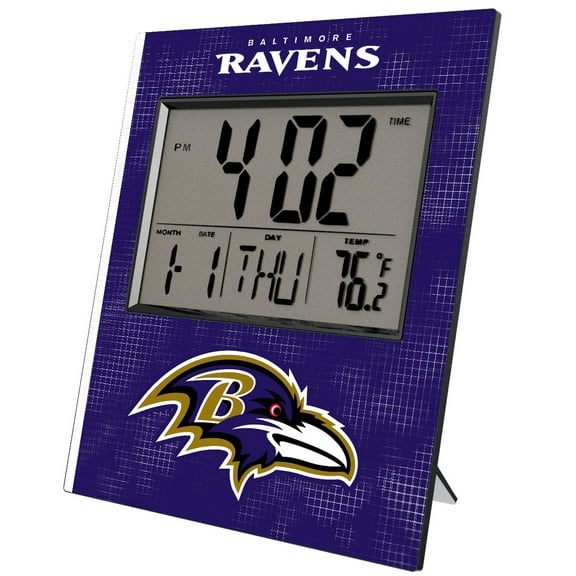 Keyscaper Baltimore Ravens Cross Hatch Digital Desk Clock