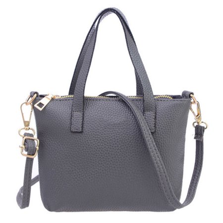 State Logo Tote Bag Women Mini PU Handbag Tote Shoulder Bag Crossbody Bag for Girls and Women Korean Style Lichee Pattern PU Bag - Light Grey + Random Logo ()