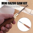 thumbnail image 3 of Mini Hand Saw Model Tool, Interchangeable Blades Model Craft Hand Saw Kit Multifunctional Sourwood Branch Wood Handle  for Handcraft, 3 of 7