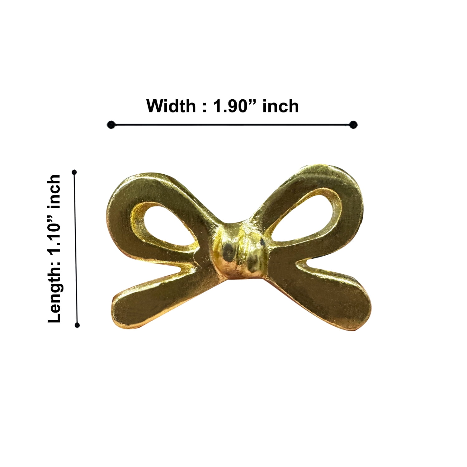 Perilla Home Set of 6 Bow Knobs Decorative Knobs for Home Kitchen Cabinet Hardware Cupboard Glass Door Dresser Wardrobe and Drawer Pulls (Brass)