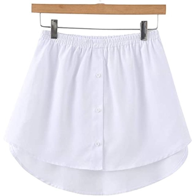 BAMAIA Faux Haut Ajustable en Superposition, Jupe Mi-Longueur Fendue Version Mini Rallonges de Chemise