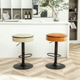 thumbnail image 5 of Resenkos Kitchen Counter Bar Chairs, Bar Stools,Round Storage Bar Stool Set of 2, 360°Counter Height Swivel Stool with Metal Frame,Beige, 5 of 13