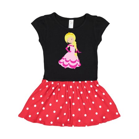 

Inktastic Cute Princess Blonde Hair Princess In Pink Dress Gift Toddler Girl Dress