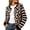 Black, variant on Women's Striped Leopard Print Button Down Long Sleeve Knitted Cardigan Sweaters (Black M)