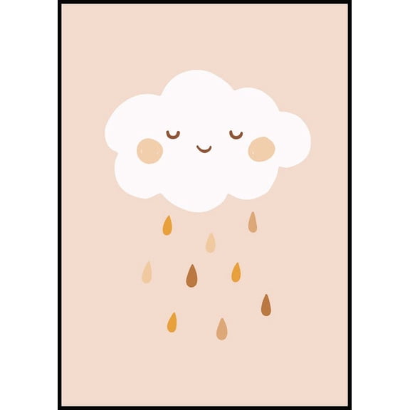 Smiling Cloud Poster Wall Art, Modern Wall Decor For Living Room Bedroom, 16x24 UNFRAMED