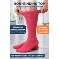 thumbnail image 2 of Special Essentials Diabetic Socks for Men & Women – Non-Binding Over The Calf Extra Wide Top Cotton Neuropathy Socks (Peach Pink - 4 Pairs, Medium), 2 of 7
