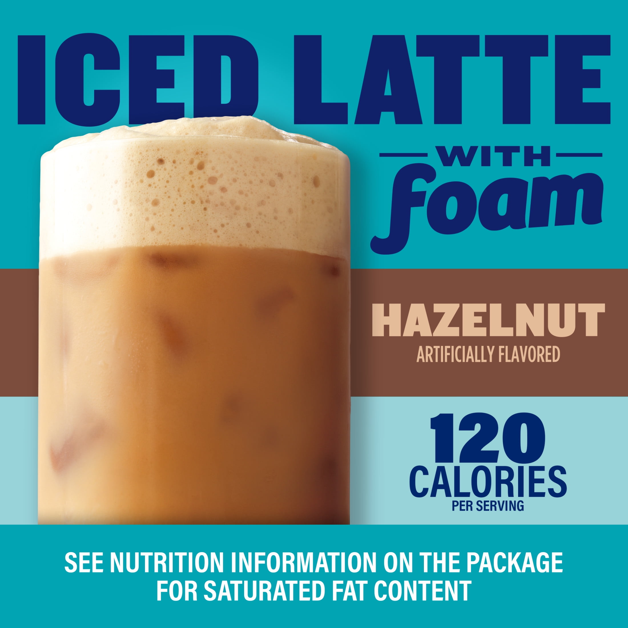 (3 pack) Maxwell House Iced Hazelnut Latte with Foam All in One Drink Mix, 5.82 oz, 6 Packets